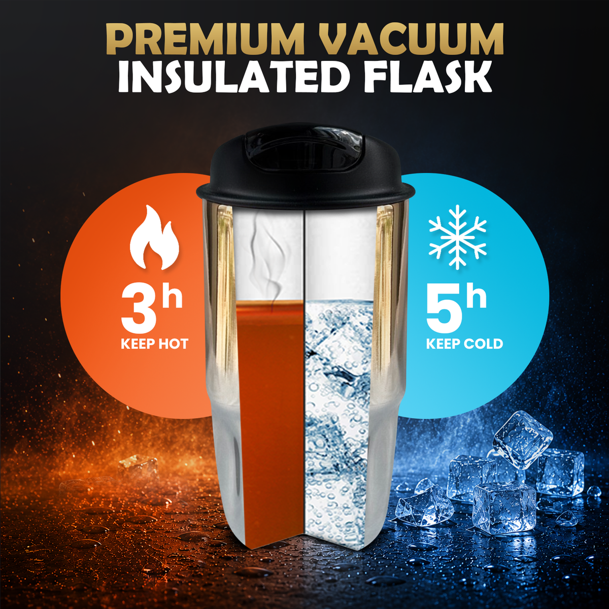 AFSSU 15.2 oz Vacuum Insulated Travel Mug, 316 Stainless Steel