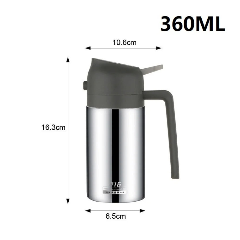 Two-in-one oil dispenser, stainless steel oil spray bottle, can be refilled with portable sprayer, suitable for baking, cooking,