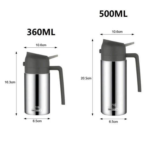 Two-in-one oil dispenser, stainless steel oil spray bottle, can be refilled with portable sprayer, suitable for baking, cooking,