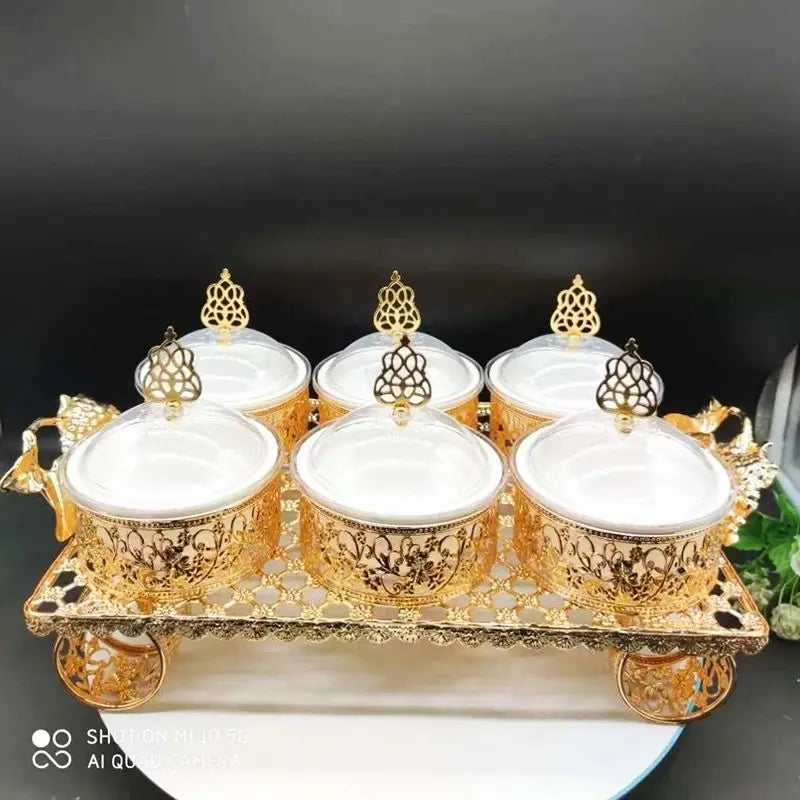 GP18 King car fruit metal plate, 6 in 1, portable, stylish, iron, dried fruit, aperitif, fruit, aperitif plate and tray