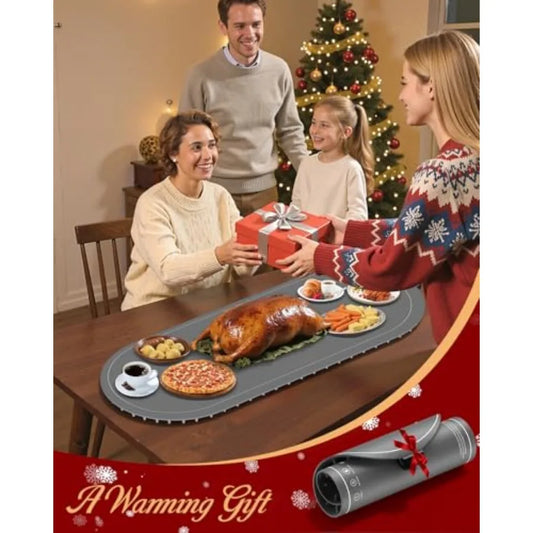 Warming Mat for Food Extra Large 36"x15" Food Warming Mat with Heat Insulation Pad Silicone Heating Mat for Food Rollable and P