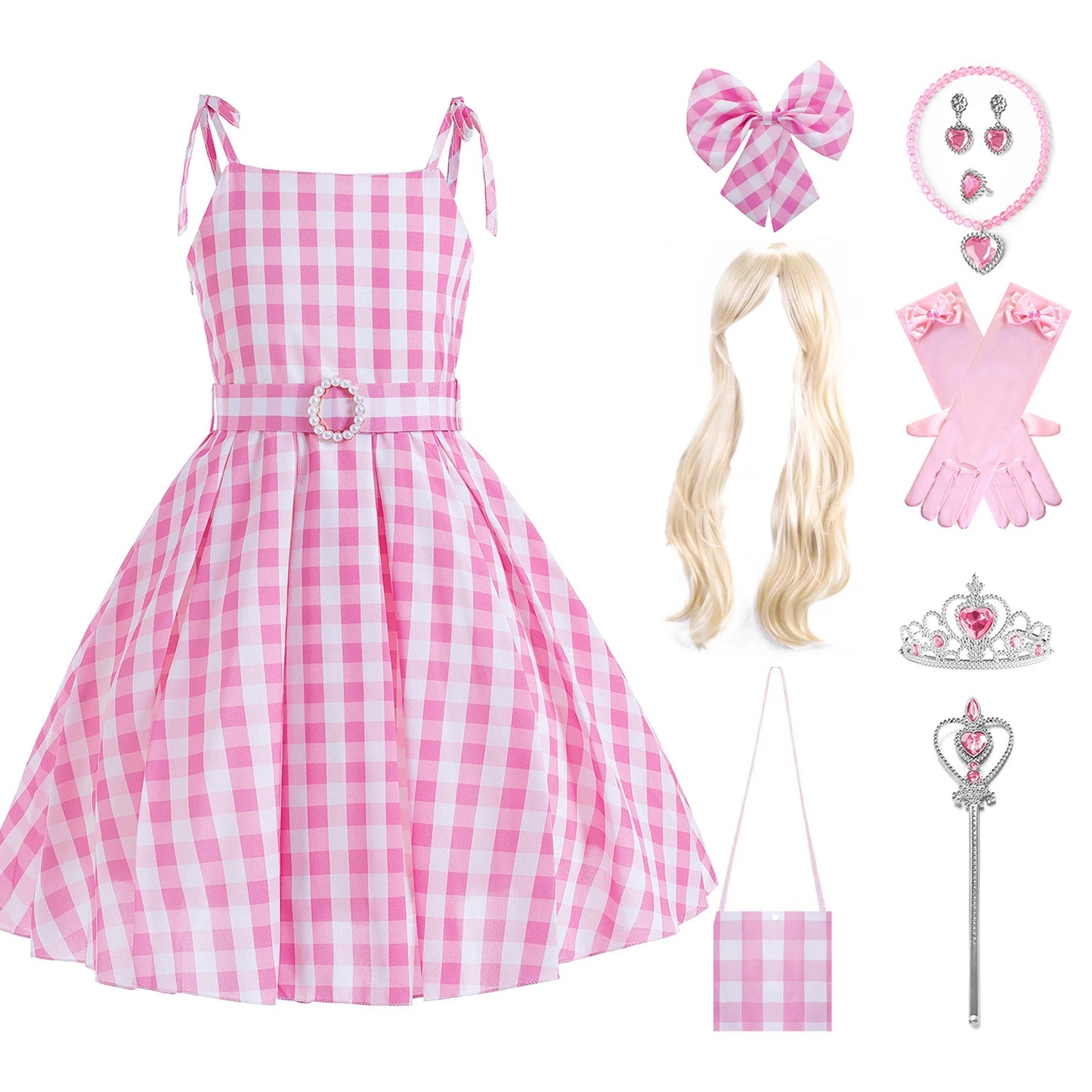 New Movie Girls Costume for Kids Girls Cosplay Birthday Party Princess Dress Pink Halloween Carnival For Girls Clothes