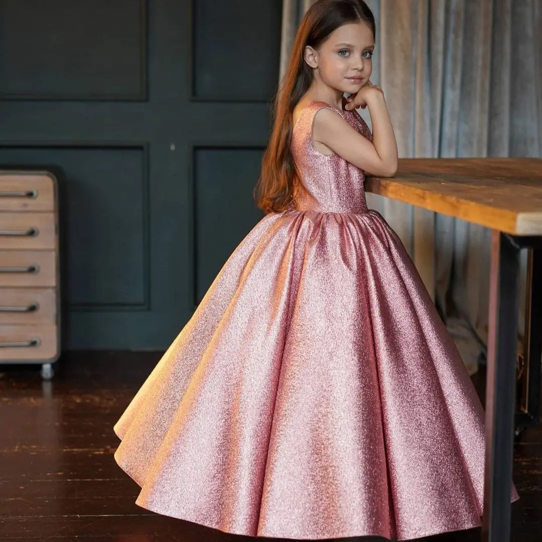 Wedding Knee Length Girls Pageant Dresses Flower Girl Dresses Jewel Lace Applique Short Sleeve For Party First Communion Gown