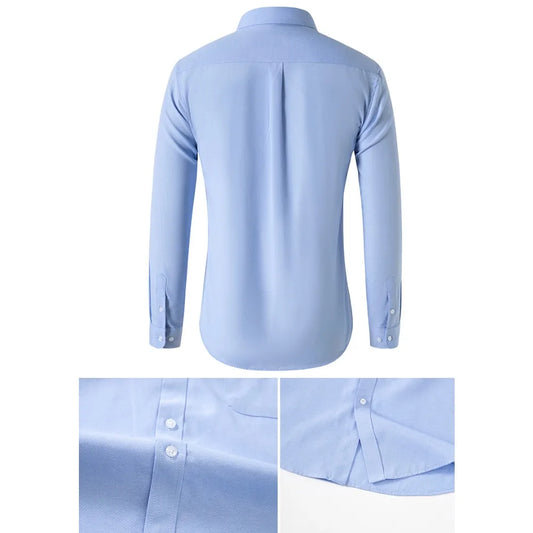 Oxford Shirts for Men Spring Autumn Formal Japanese Style Men's Long-sleeved Shirt Casual Men Shirts Solid Color