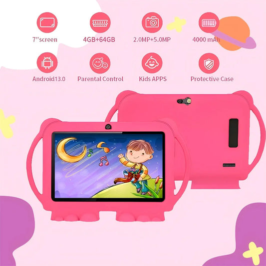 2025 New 5G WIFI 7-inch Children's Tablet 4GB+64GB ROM Drawing and Learning Portable Mini Tablet Quad Core Dual Cameras 4000mAh