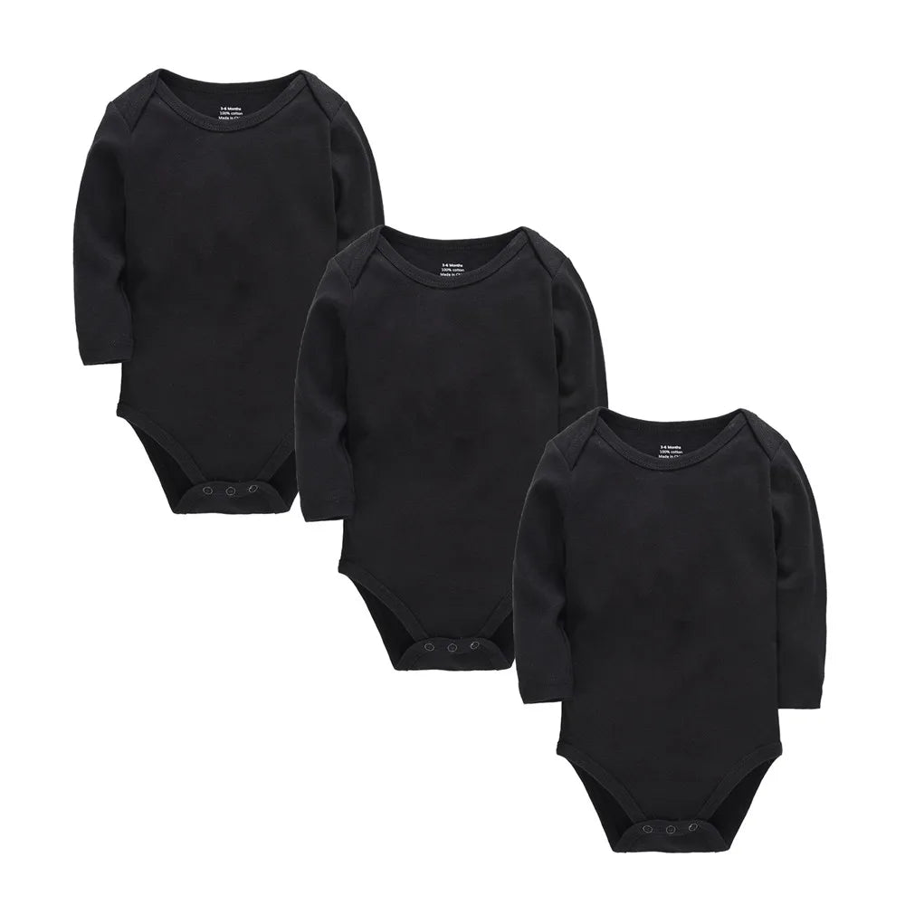 Solid White Baby Clothes Long Sleeve Cotton Baby Girls Boys Bodysuit Newborn body bebe 0-24 months Infant Jumpsuit