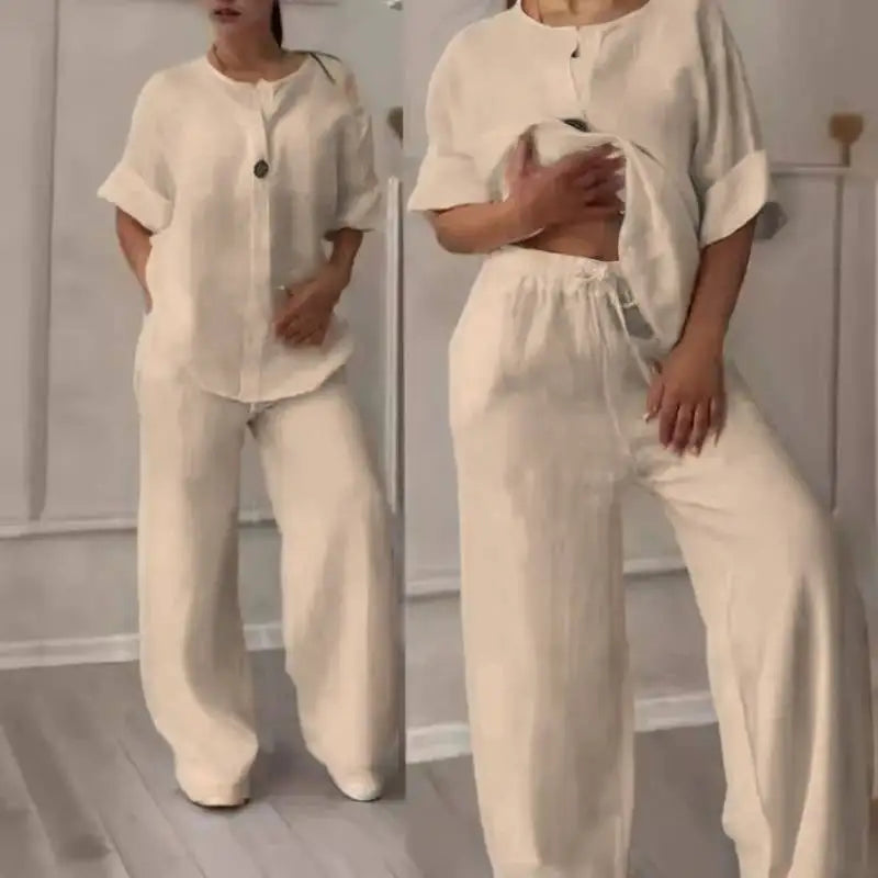 Women's Old Money Style Straight-Leg Pants Casual Solid Color Loose Lazy-Fit Trousers