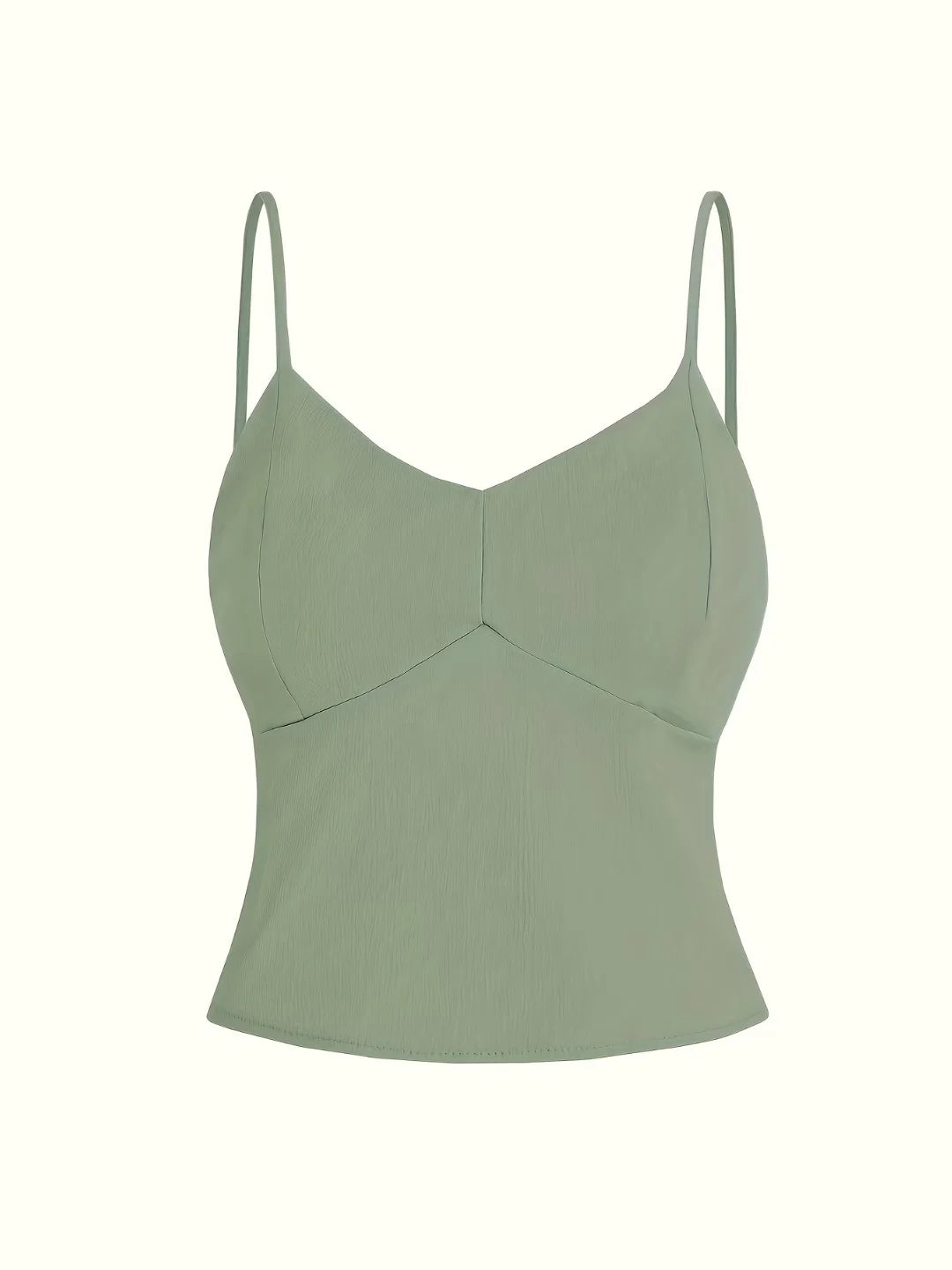 Ladies' Fashionable and Elegant Camisole Top + Elastic Waist Wide Leg Pants Set, Chest Cushion Design Solid Color Casual and Ele