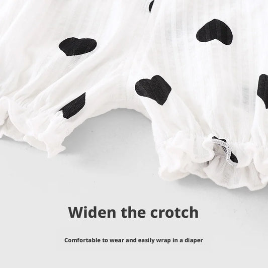 【Youqi】Chinese 0-2 Year Old Baby Girl Outfit Set, Camisole Top with Polka Dot Shorts, Summer Thin Two-Piece Set