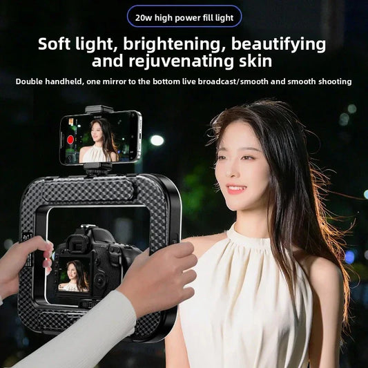 Portable Handheld Ring LED Light New Rabbit Cage Lighting Photography Lamp for Mobile Live Broadcast Selfie Light Decoration