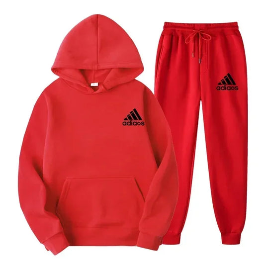 New 2025 autumn_winter men's hooded sweatshirt + jogging pants two-piece outdoor casual men's and women's sportswear set