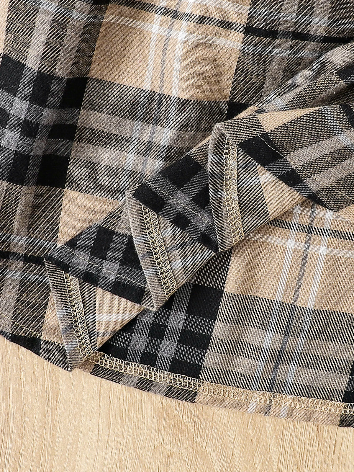 Girls Fashion Plaid Skirt Two-piece Set - Comfortable and Soft Sweater with Classic Plaid Skirt, Cute Bear Decoration