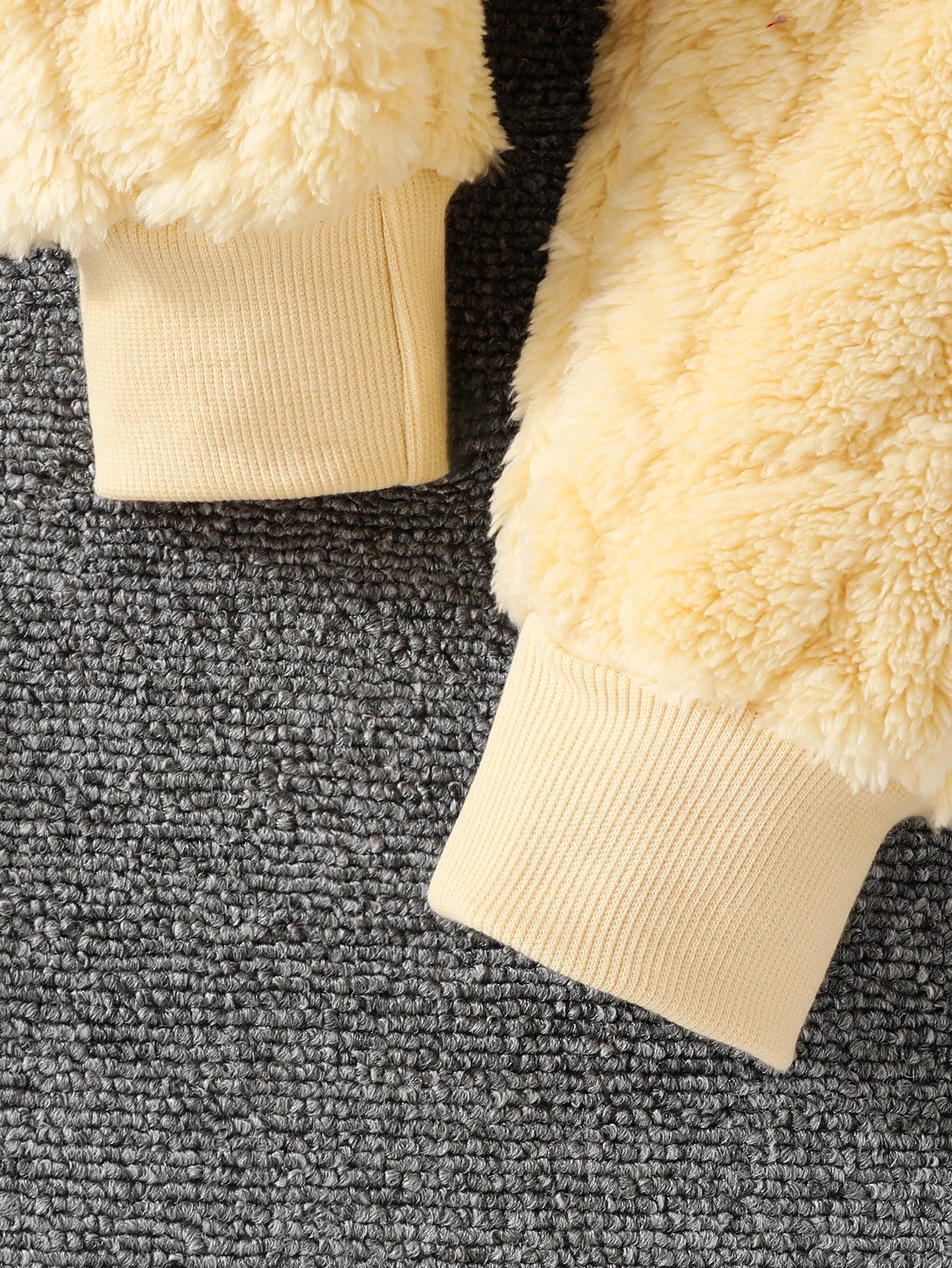 Baby Girl Casual Hot Double Jacquard Pattern Autumn and Winter Plush Long Sleeve Ribbed Collar Top and Pants Set