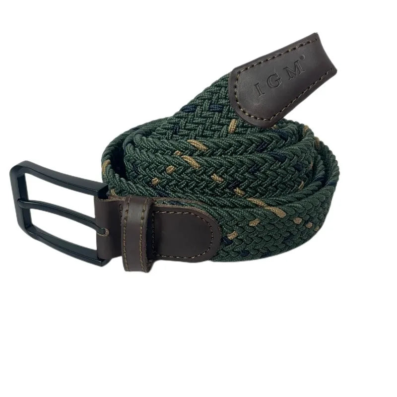 Stretch Belts for Men Casual Woven Tactical Strap Elastic Belt for Pants Jeans 3.5cm
