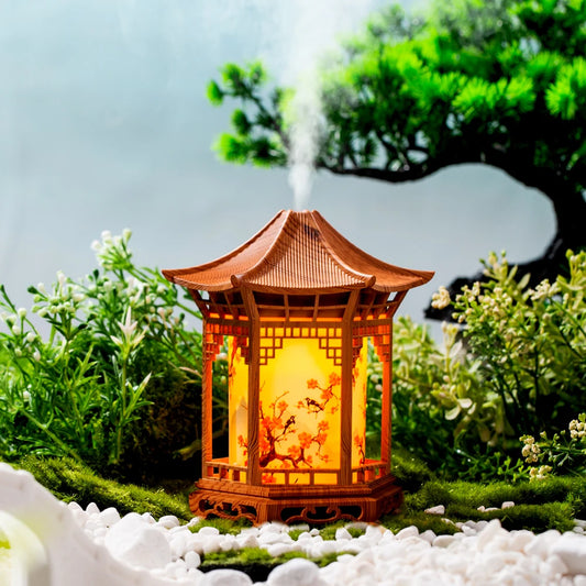 Pavilion humidifier Chinese style element unique creative decoration atmosphere night light delicate spray to improve the air