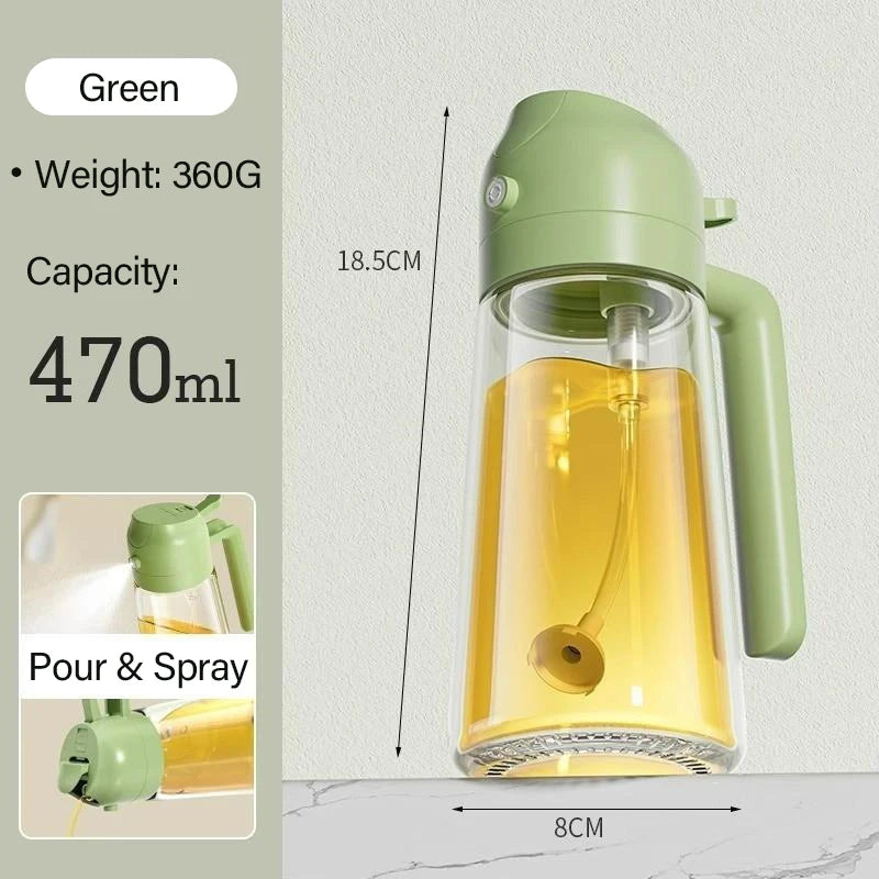 Press Type Glass Oil Spray Dispenser Oil Bottle Spray Kitchen Tool Barbecue Baking Air Frying Pan Camping BBQ YH002