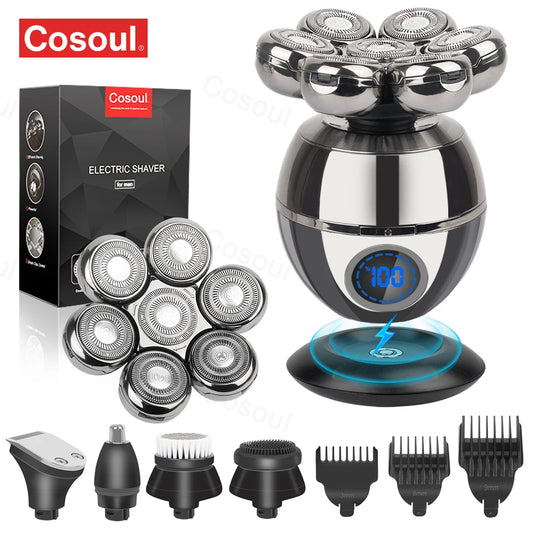 Shaver for Men Electric Shaver Bald Head Shaver 5 in 1 Hair Clipper for Bald Man Beard Trimmer Shaving Machine Bald Head Razor 7