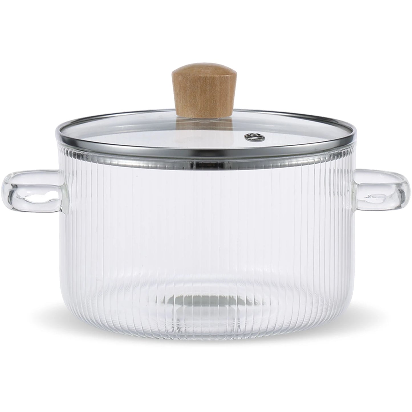 1600ML/2300ML Glass Cooking Pot Transparent Borosilicate Glass Simmer Pot with Lid Multifunctional Stew Pots for Cooking Kitchen