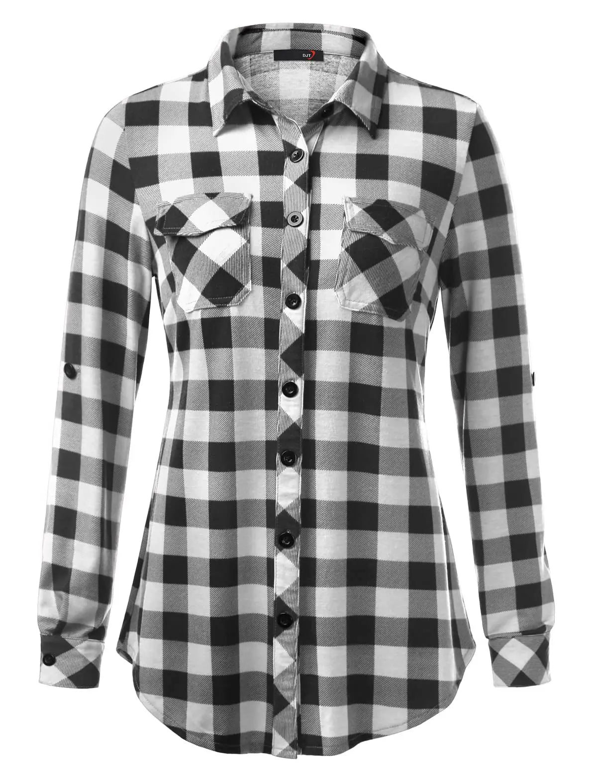 Women's fashion Casual Plaid Button-Down Shirt