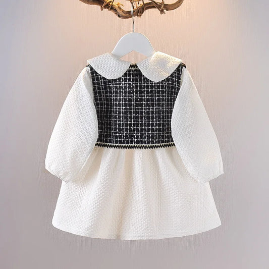 Fashion Chidren Girl Dress+Vest Coat Elegant Princess Dress Flower Wedding Party Kid Costume Birthday Baby Girl Clothing A974
