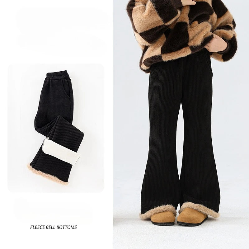 Girls' Bell Bottom Jumpsuit - Winter Micro Flare Cotton One-Piece Thermal Pants for Kids Girls Winter Clothes