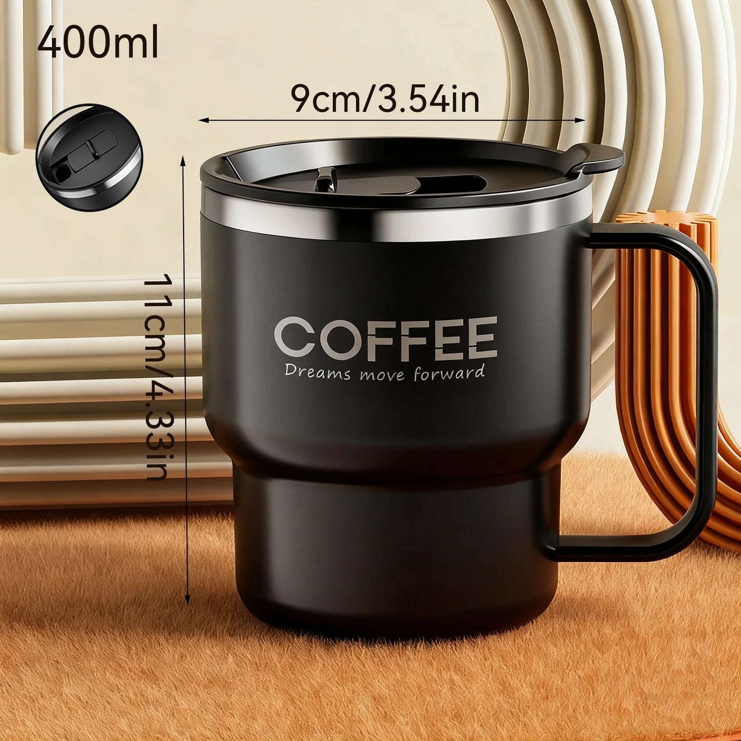 400ML Double Layer Coffee Mug 304 Stainless Steel Sealed Drinking Cup For Cold And Hot Water Insulated Milk Coffee Cup Drinkware
