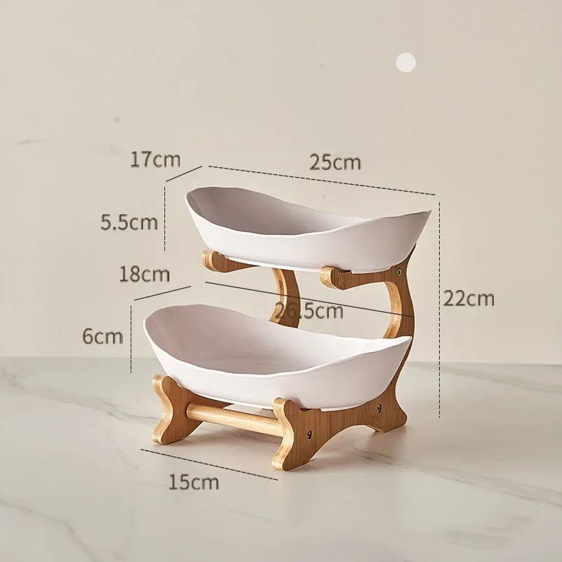 2/3 Layer Fruit Plate Home Snack Dish Creative Candy Dish Modern Dried Fruit Basket Living Room Plastic Cake Stand Snack Plates