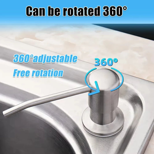 Stainless Steel Liquid Soap Dispenser Pump Kitchen Sink Hand Pressure Liquid Dispenser Kitchen Hardware Accessories
