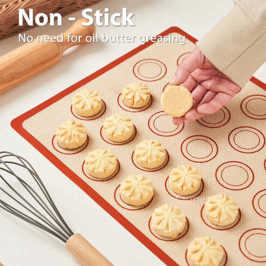 1/2/4pcs Silicone Baking Mats with Brush Spatula Set, Non-Stick Reusable Heat-Resistant, for Oven, Cookies, Macaron, Pastry