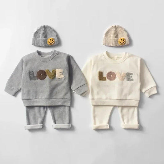 DGUKYM Spring Autumn New Babies Clothes Outfits Born Baby Boy Outfits Little Girls Boys Pullovers Tops+Pants 2PCS Baby Stuff