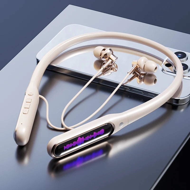 EARDECO 80Hrs Wireless Headphones HD Microphone 5.4 Bluetooth Headphone Waterproof Neckband Bluetooth Earphone Sport Bass Stereo