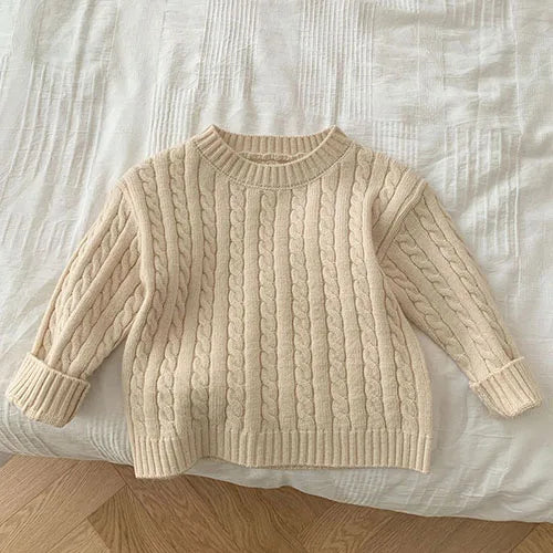 2024 Autumn Spring Kids Knitted Clothing Set Long Sleeved Solid Color Pullover Sweater+Pants Korean Style Baby Girl Clothes Suit