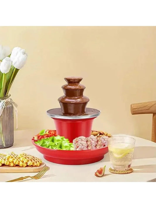 Chocolate fountain machine 1PC comes with fruit plate three-layer melting tower chocolate waterfall machine automatic hot