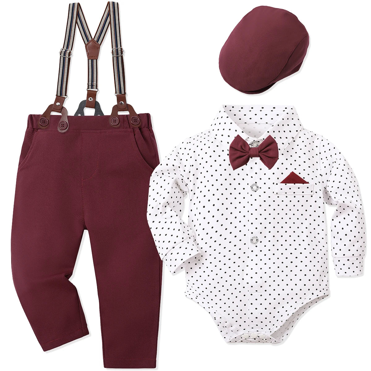 Baby Christmas Outfi Boys Xmas Red Clothes Newborn Easter Church Green Suit Infant New Year Party Gift Formal with Hat