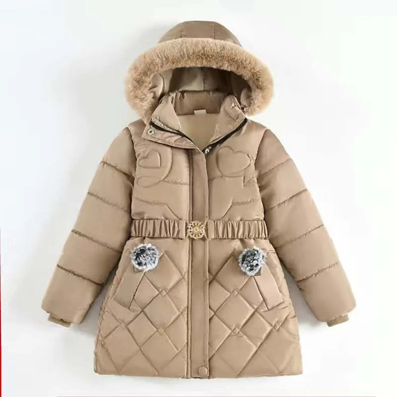 Autumn Winter Girls Jacket Keep Warm Hooded Windproof Outerwear Birthday Christmas Girls Coat 4 5 6 7 8 9 10 Years Kids Clothes