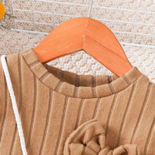 4-7 Year Children Girl Comfortable Dress Long Sleeved Soft Autumn&winter Dress Paired with A Small Shoulder Bag Fashion Clothing