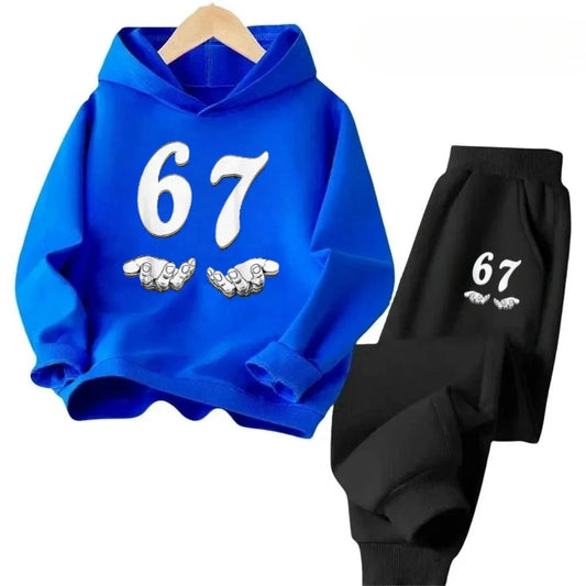 67 Fun Kids Set 4-13Y Cartoon Stitch Print Cotton Tracksuit Casual Children Outfit Free Shipping Children's Fashion Trend Set