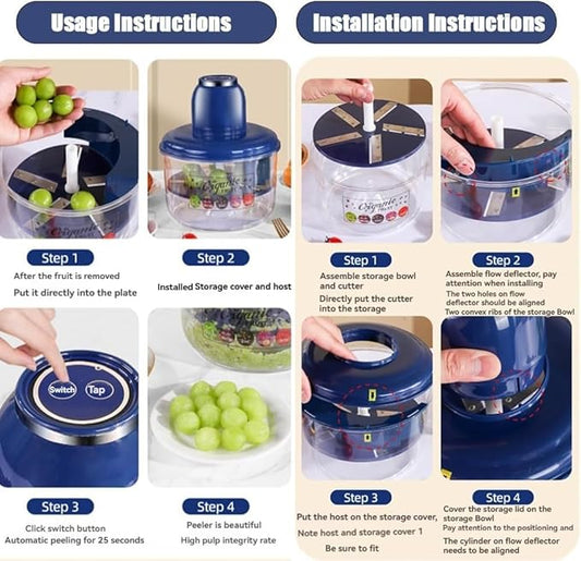 Quick Peel Pro – Automatic Cordless Peeling Machine for Grapes, Garlic & Cherry Tomatoes