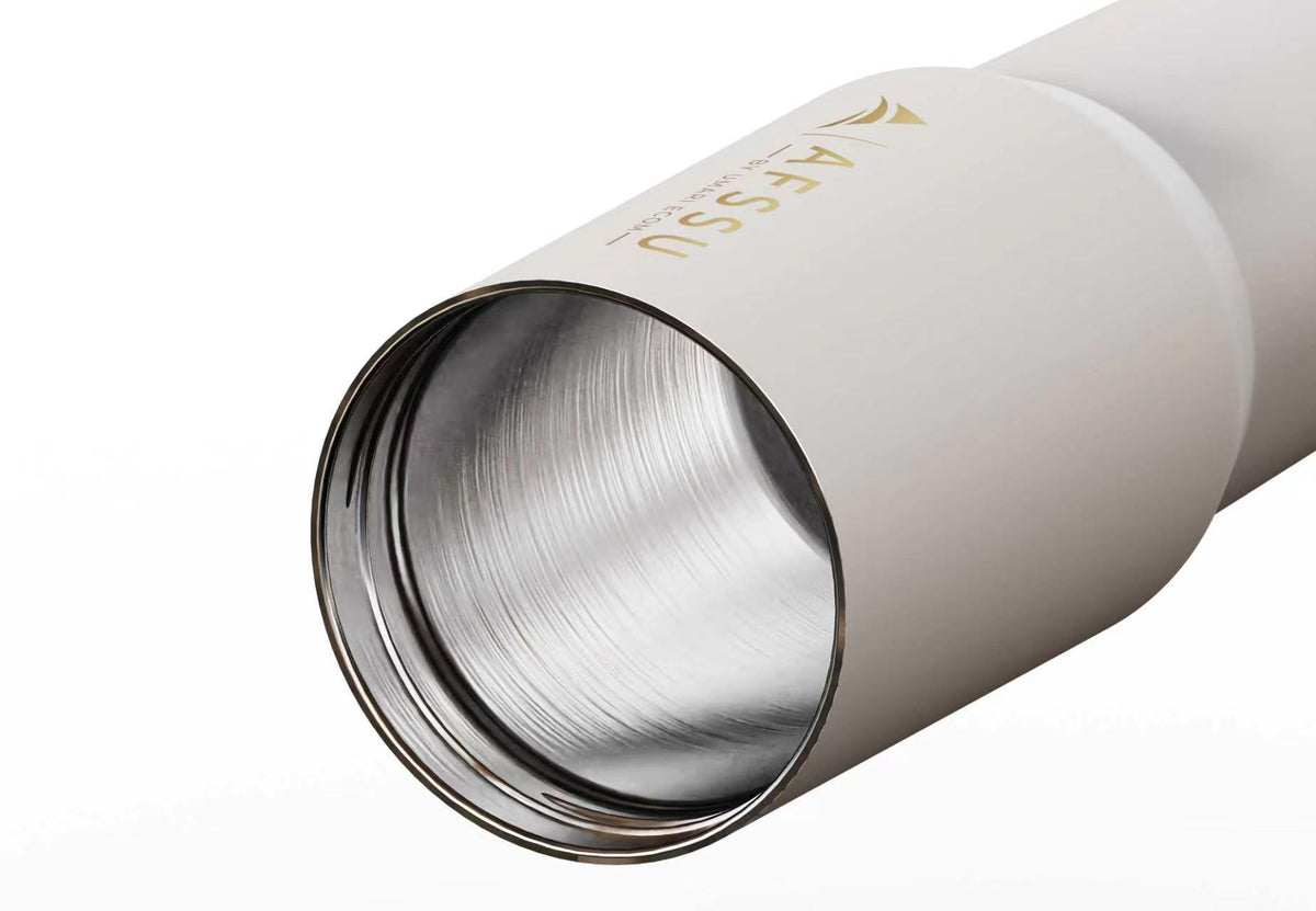 AFSSU 32 oz Vacuum Insulated Tumbler with Flip Straw & Carry Handle, White
