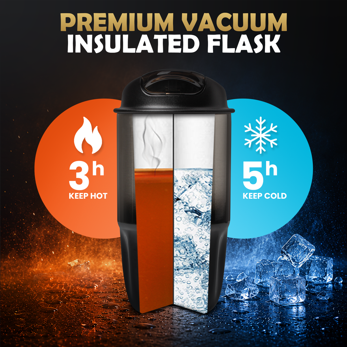 AFSSU 15.2 oz Vacuum Insulated Travel Mug, 316 Stainless Steel,