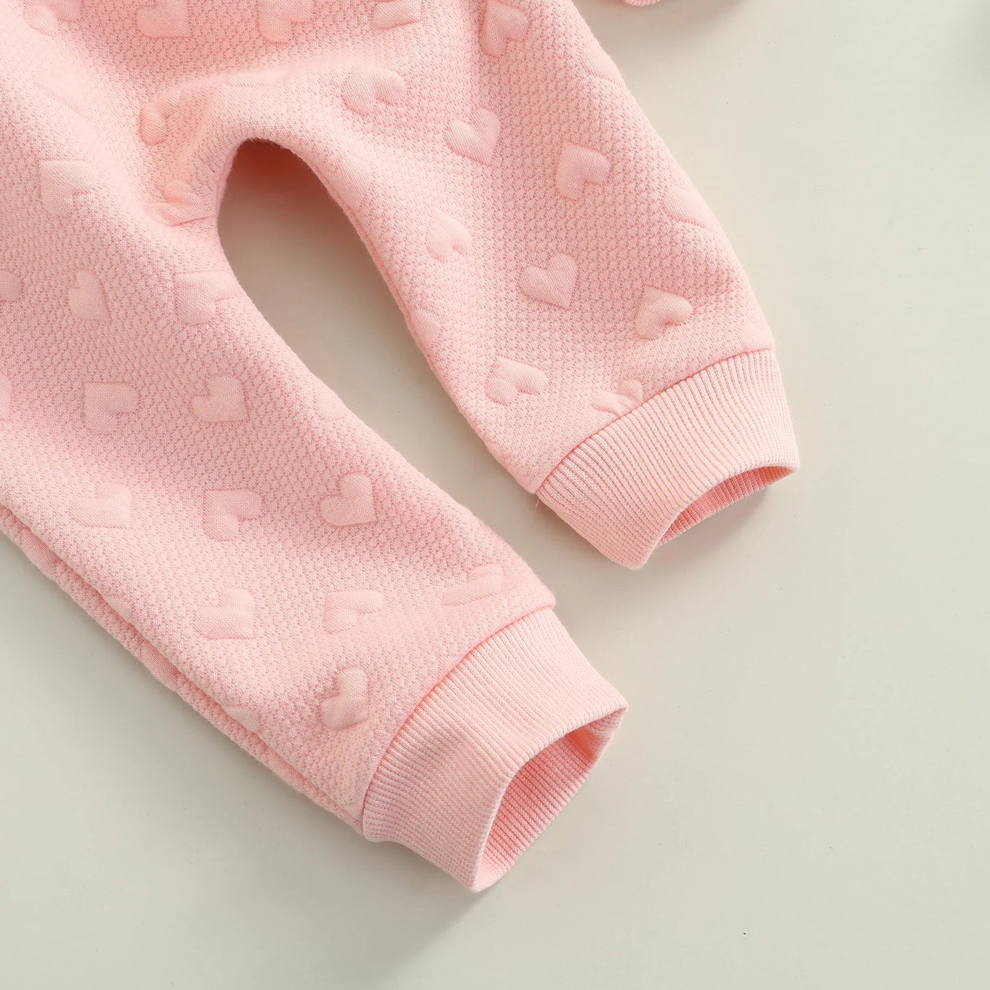 Valentine 2 Pieces Kids Suit Set, Solid Color O-Neck Long Sleeve Ruffle Tops+ Bowknot Trousers for Girls, Pink, 0-24 Months