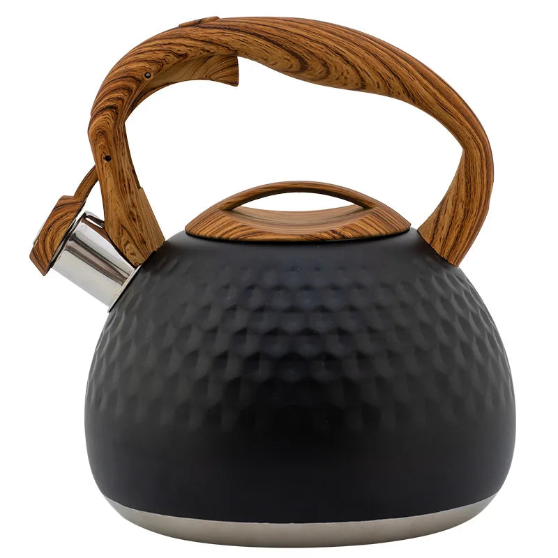 3L Stainless Steel Whistle Boiling Kettle Kitchenware Hammer Pattern Sound Kettle Heat-Resistant Handle Gas Induction Cookers