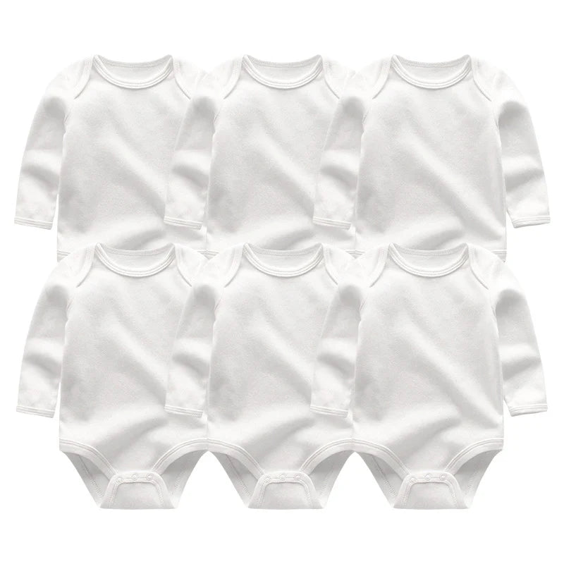6 Pieces Newborn 100% Cotton Baby Girl Clothes Unisex Long Sleeve Baby Boy Clothes Sets 0-12M Print Autumn Spring