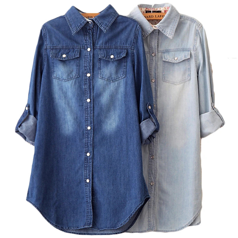 New Women Denim Jacket 2025 Spring Autumn Korean Thin Student  cowboy Shirt Women's Cotton Single-breasted Jeans Jackets Coat