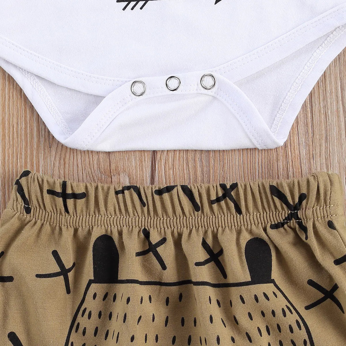 Citgeett Autumn Infant Baby Boys Girls Two-piece Clothes Set White Fox and Letters Printed Romper + Long Pants Set 0-18 Months