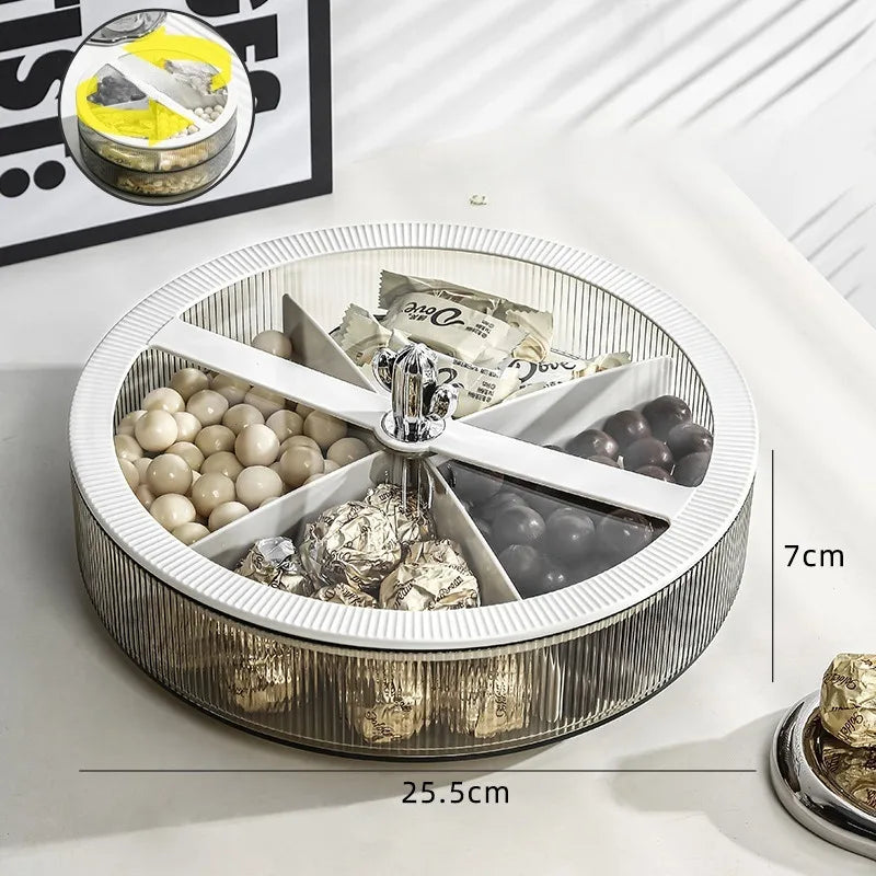 Food Platter Food Storage Tray with Lid 4 Compartment Snack Dried Fruit Candy Nut Serving Plates Tra