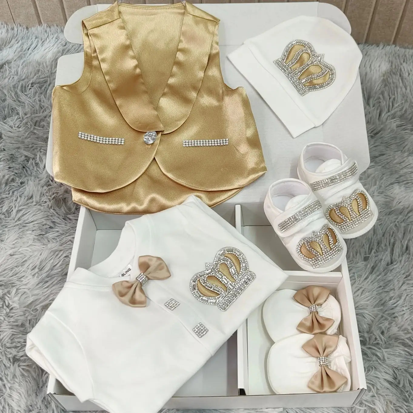 Baby Boy Formal Wedding Suit Toddler 0-1y Outfit Kids Vest Blazer Gentleman Clothes Long Sleeve Layette Outfit