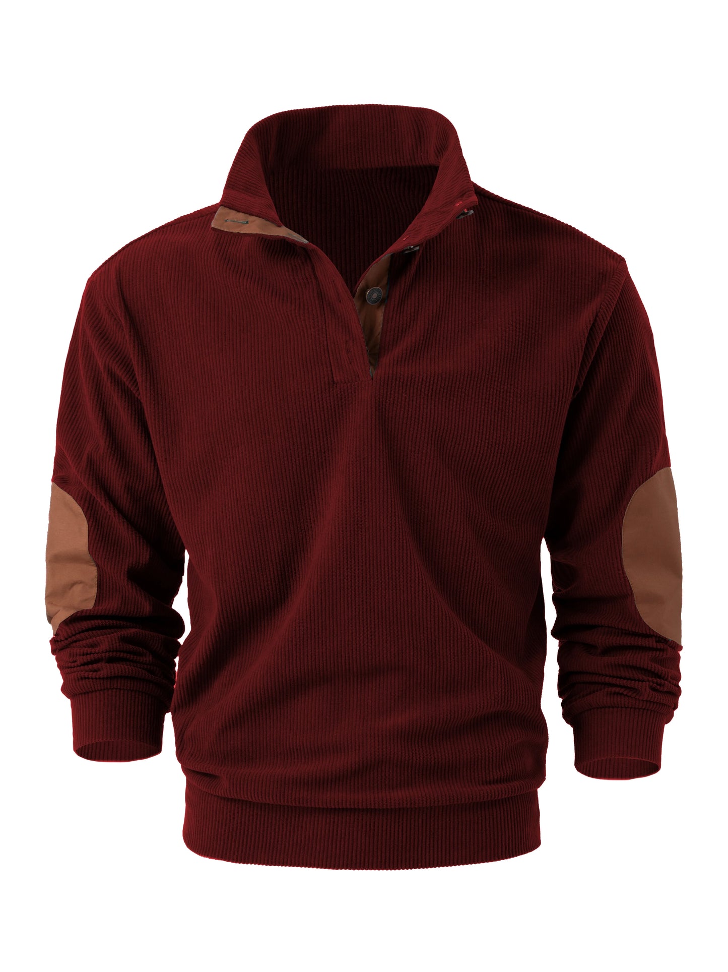 Spring and autumn solid color sports long-sleeved tops for men, fashionable and casual stand-up collar outdoor men's pullover