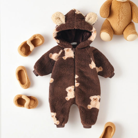 Sanlutoz Cute Animal Winter Zipper Long Sleeve Baby Rompers Warm Hooded Casual Clothing