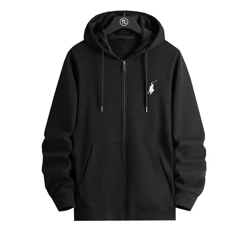 Zipper sportswear men's autumn and winter hoodie set long sleeved hoodie jacket